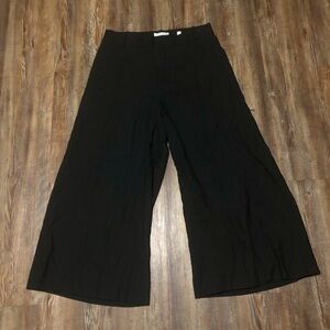 Vince Culotte Wide Leg Pants Women's 6 Black Pleated High Rise Career Trousers
